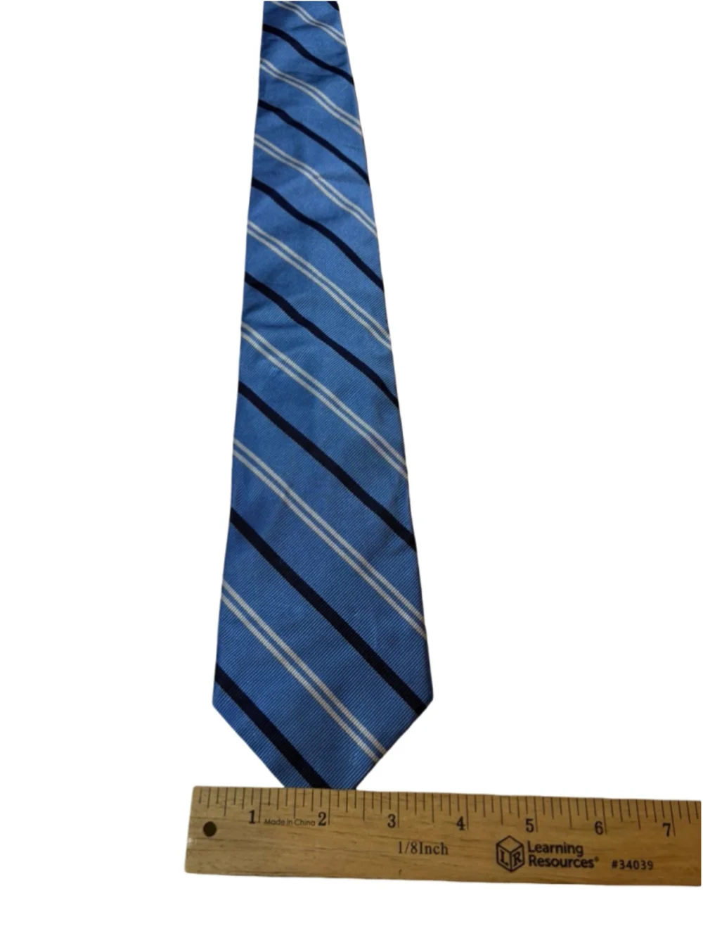 Polo Ralph Lauren Blue Striped 100% Silk Tie Made Italy Preppy Ivy League